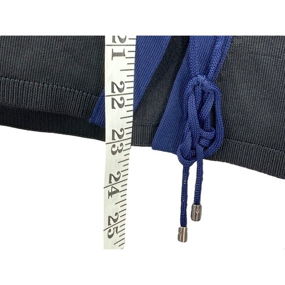 White House Black Market Contrast Lace Up Hem Pullover Sweater Top Womens Size L - Picture 4 of 5